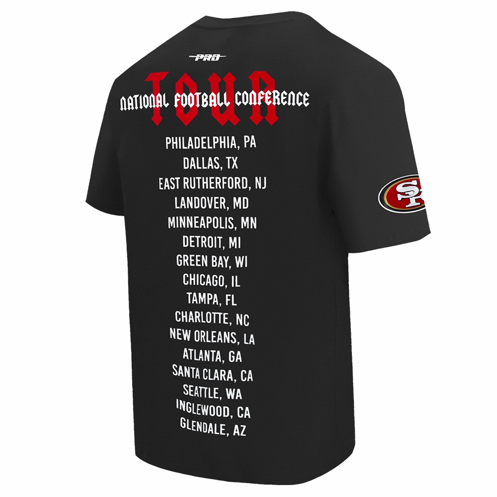 NFL SAN FRANCISCO 49ERS CITY TOUR COTTON JERSEY MEN'S DROP SHOULDER TEE (BLACK)
