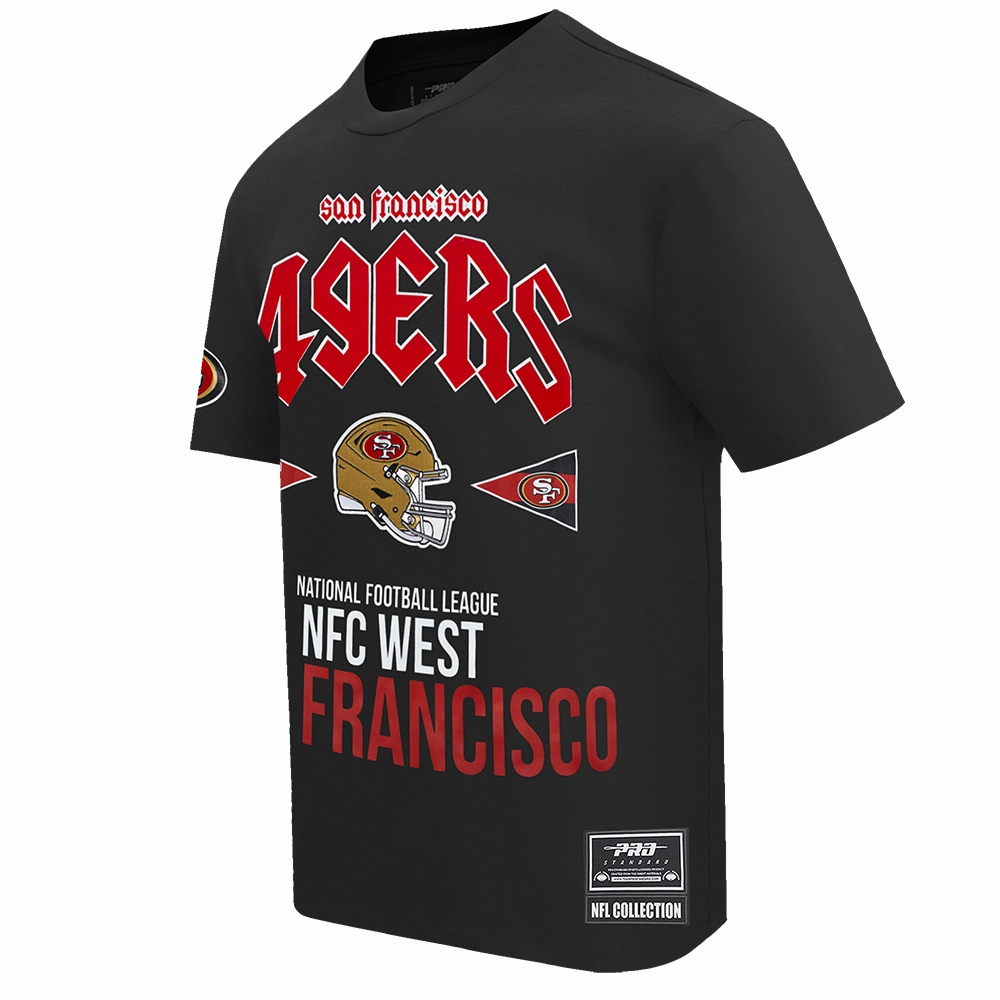 NFL SAN FRANCISCO 49ERS CITY TOUR COTTON JERSEY MEN'S DROP SHOULDER TEE (BLACK)