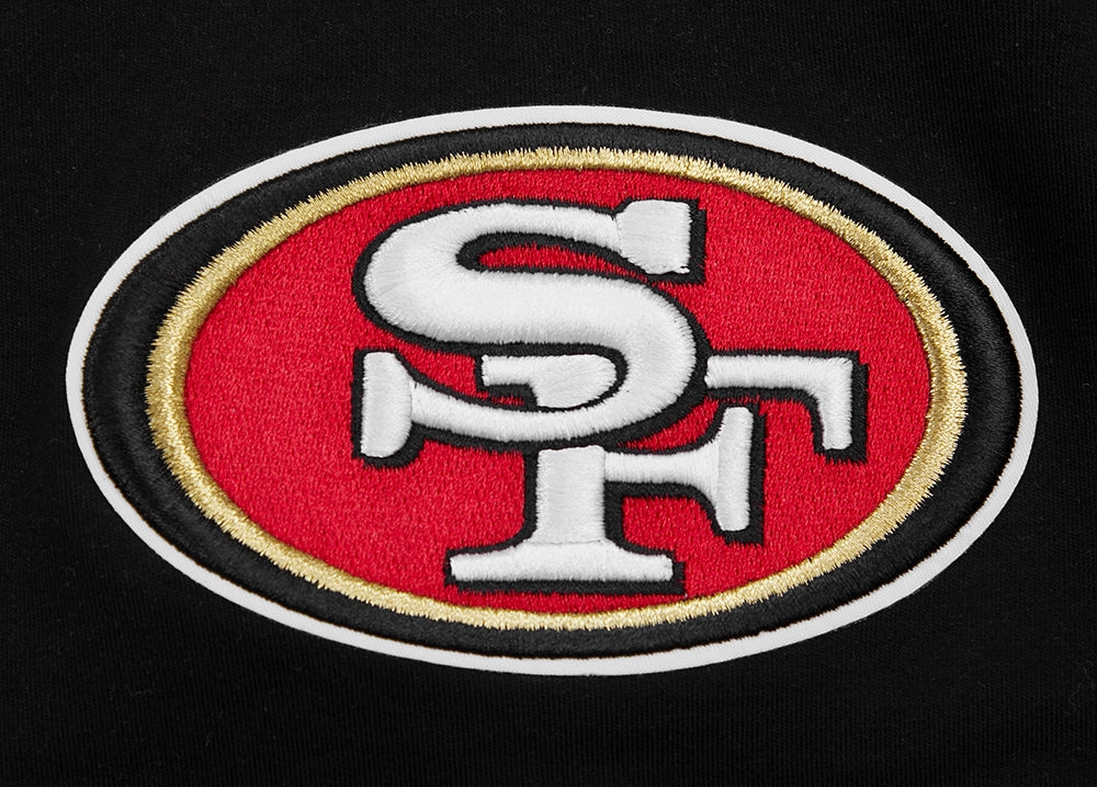 NFL SAN FRANCISCO 49ERS CLASSIC CHENILLE DOUBLE KNIT TEE (BLACK)