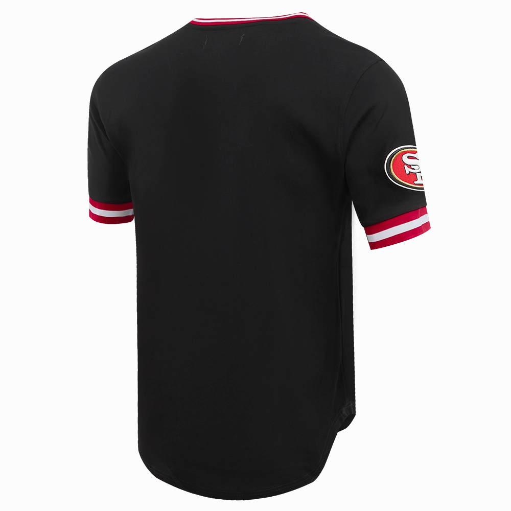 NFL SAN FRANCISCO 49ERS CLASSIC CHENILLE DOUBLE KNIT TEE (BLACK)
