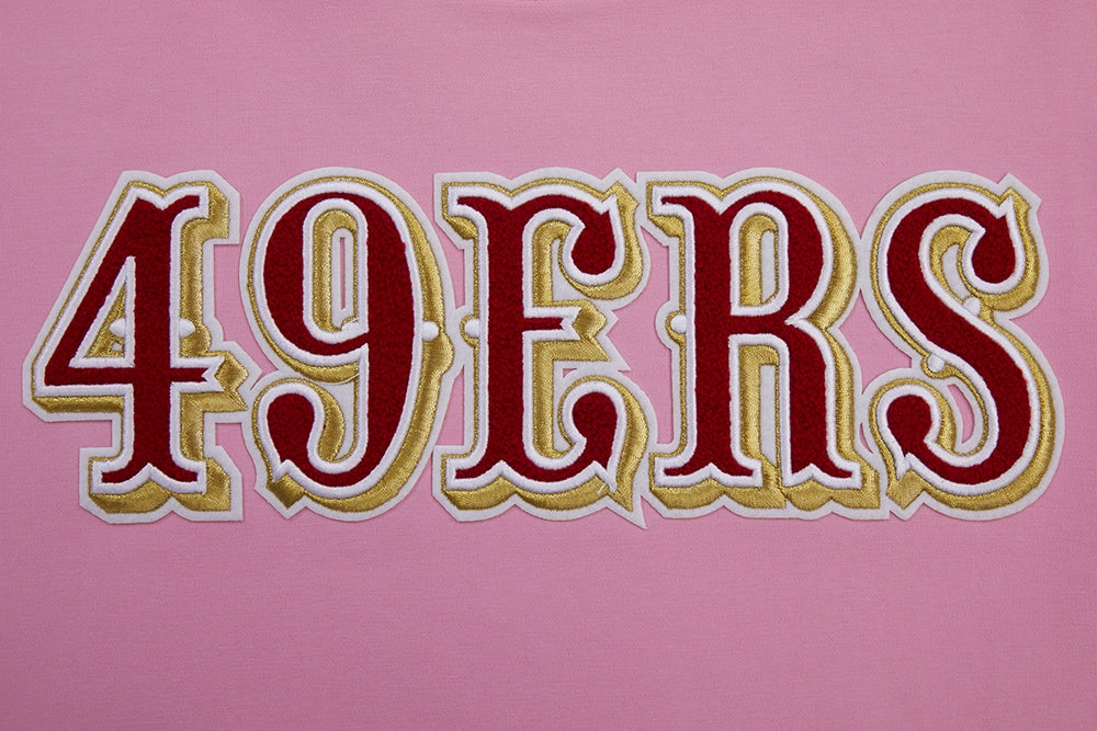 NFL SAN FRANCISCO 49ERS CLASSIC CHENILLE DOUBLE KNIT TEE (PINK)
