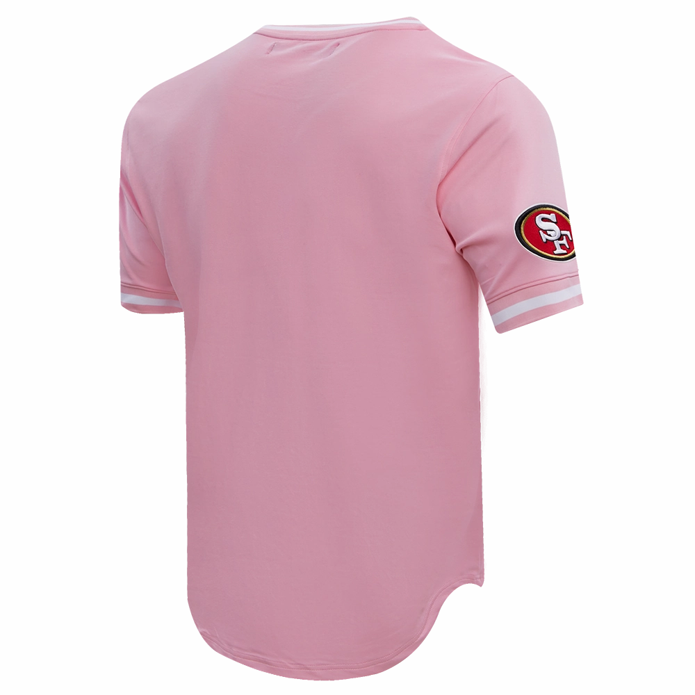 NFL SAN FRANCISCO 49ERS CLASSIC CHENILLE DOUBLE KNIT TEE (PINK)