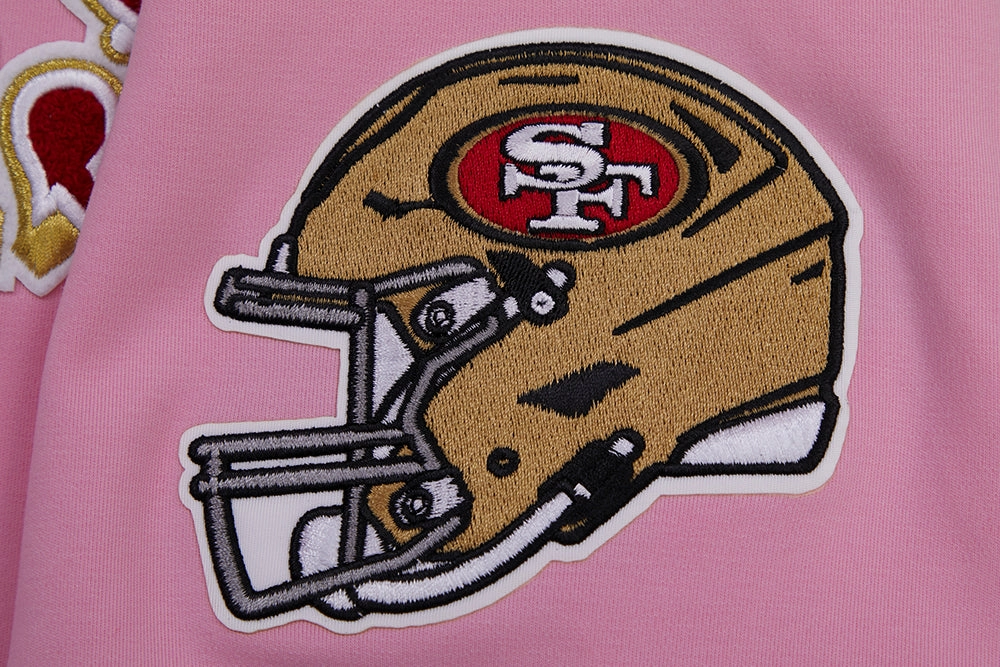 NFL SAN FRANCISCO 49ERS CLASSIC CHENILLE DOUBLE KNIT TEE (PINK)
