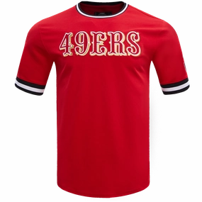 NFL SAN FRANCISCO 49ERS CLASSIC CHENILLE DOUBLE KNIT TEE (RED)