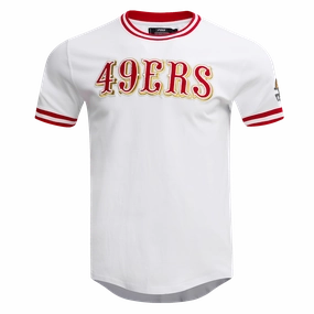 NFL SAN FRANCISCO 49ERS CLASSIC CHENILLE DOUBLE KNIT TEE (WHITE)