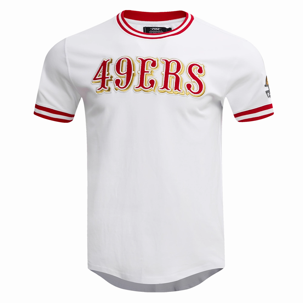 NFL SAN FRANCISCO 49ERS CLASSIC CHENILLE DOUBLE KNIT TEE (WHITE)