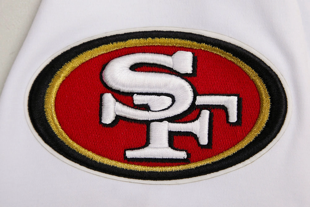 NFL SAN FRANCISCO 49ERS CLASSIC CHENILLE DOUBLE KNIT TEE (WHITE)