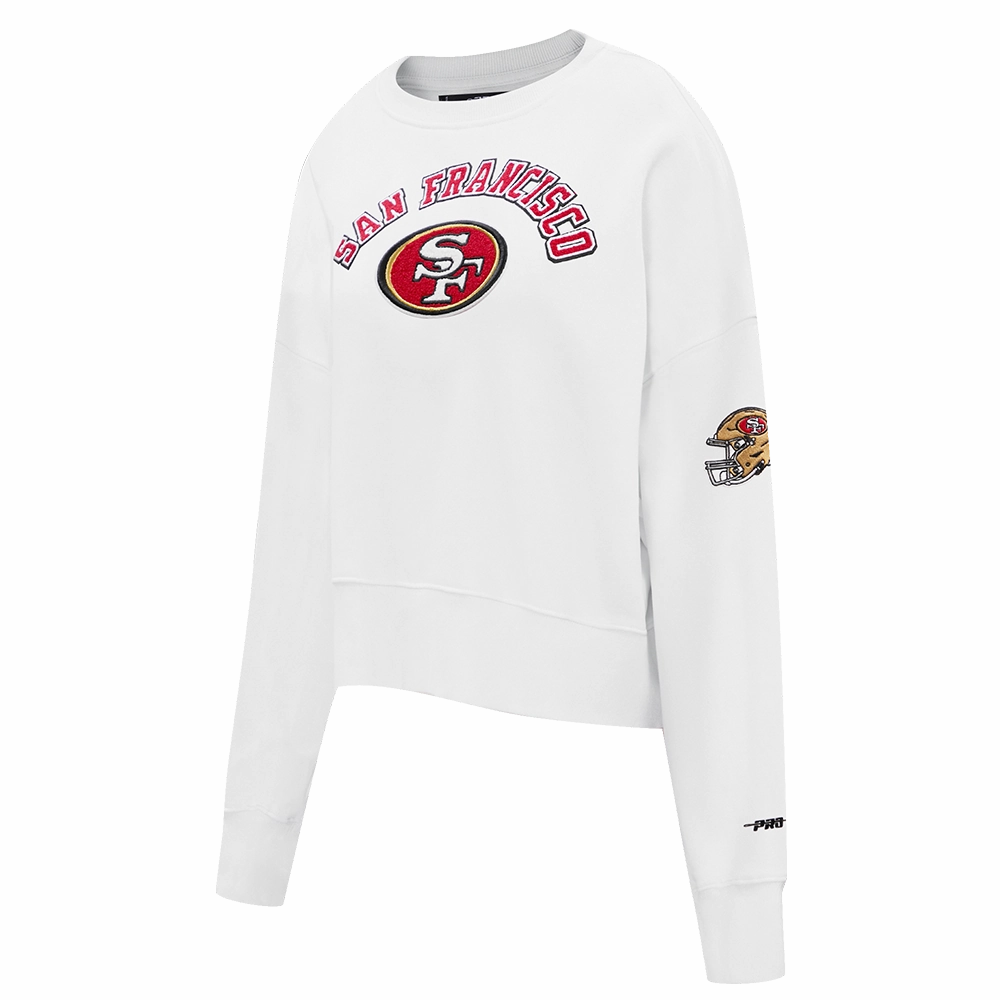 NFL SAN FRANCISCO 49ERS CLASSIC FLEECE CREWNECK (WHITE)