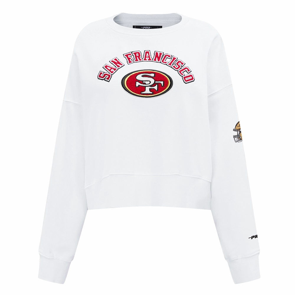 NFL SAN FRANCISCO 49ERS CLASSIC FLEECE CREWNECK (WHITE)