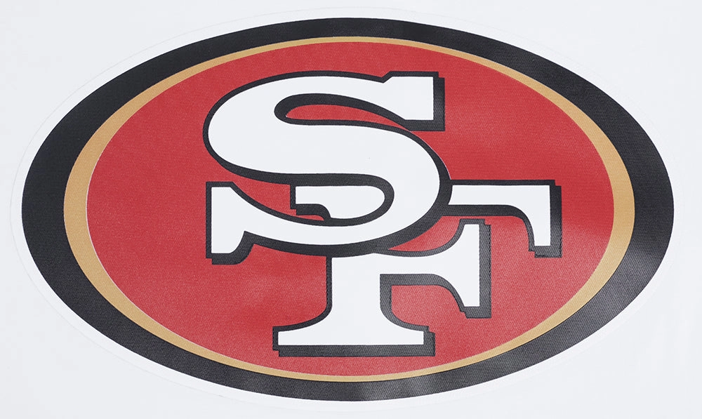 NFL SAN FRANCISCO 49ERS CLASSIC MESH MEN'S SINGLE JERSEY STRIPED TEE (WHITE/RED)