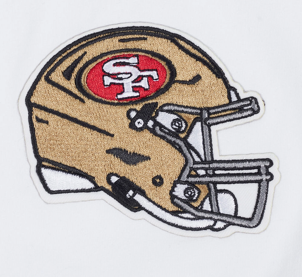 NFL SAN FRANCISCO 49ERS CLASSIC MESH MEN'S SINGLE JERSEY STRIPED TEE (WHITE/RED)