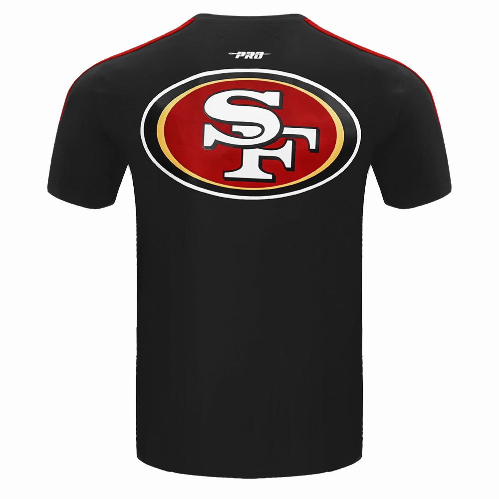 NFL SAN FRANCISCO 49ERS CLASSIC MESH STRIPED MEN'S TEE (BLACK/RED)