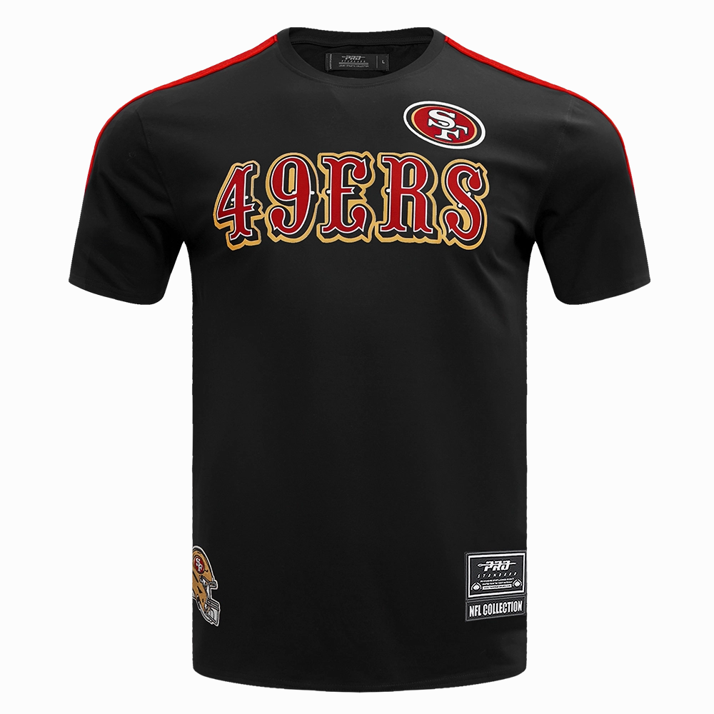 NFL SAN FRANCISCO 49ERS CLASSIC MESH STRIPED MEN'S TEE (BLACK/RED)