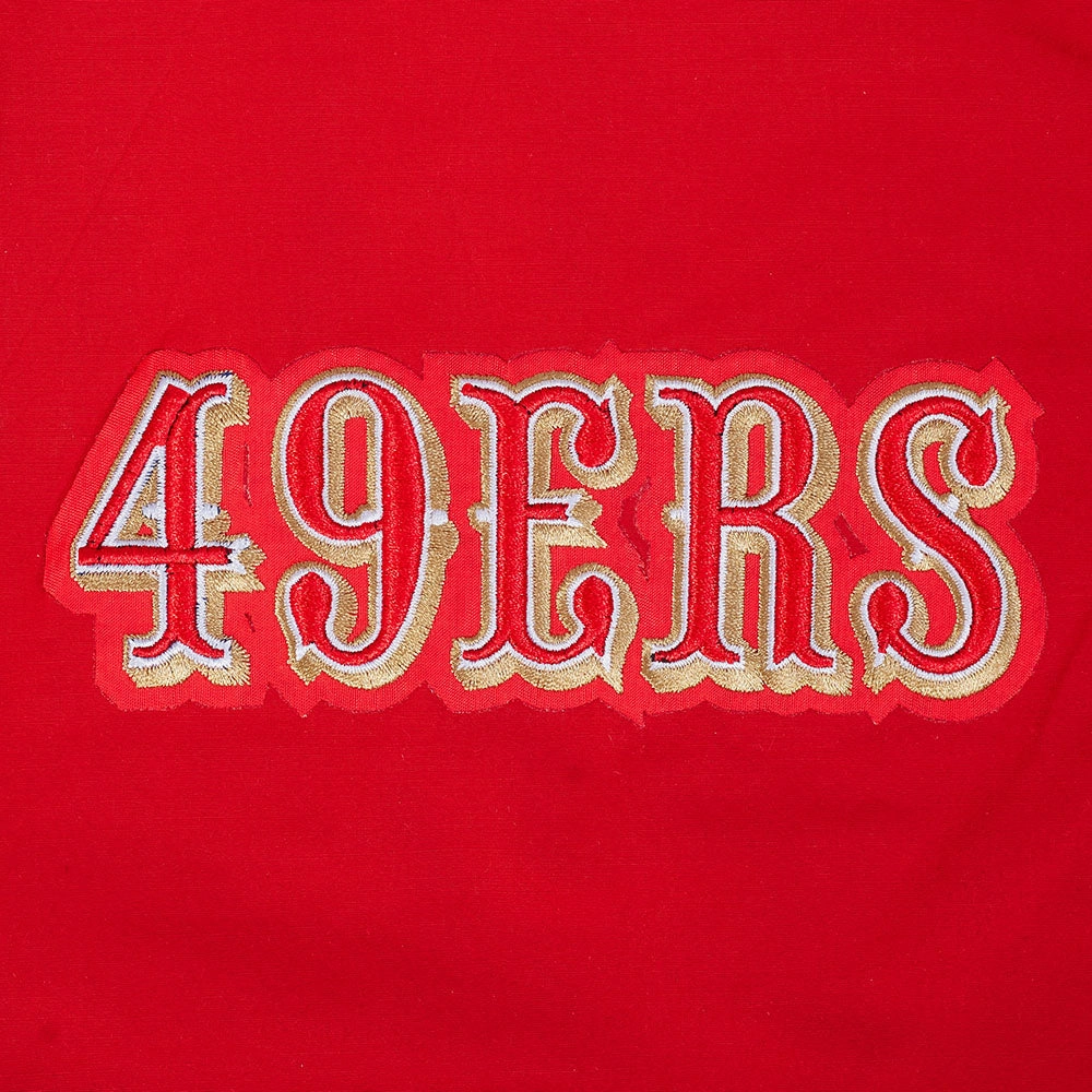 NFL SAN FRANCISCO 49ERS CLASSIC WIND SUIT MEN'S WOVEN FULL ZIP PULLOVER HOODIE (RED)
