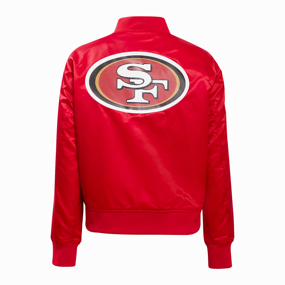 NFL SAN FRANCISCO 49ERS CLASSIC WOMEN'S SATIN JACKET (RED)