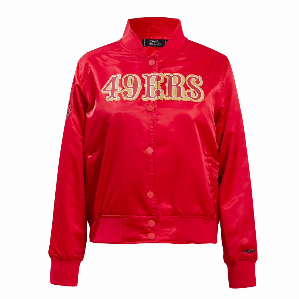 NFL SAN FRANCISCO 49ERS CLASSIC WOMEN'S SATIN JACKET (RED)