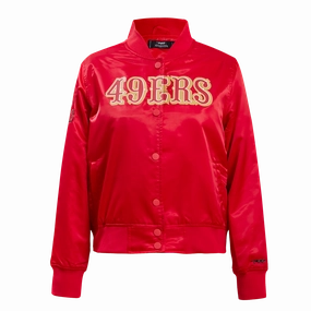 NFL SAN FRANCISCO 49ERS CLASSIC WOMEN'S SATIN JACKET (RED)