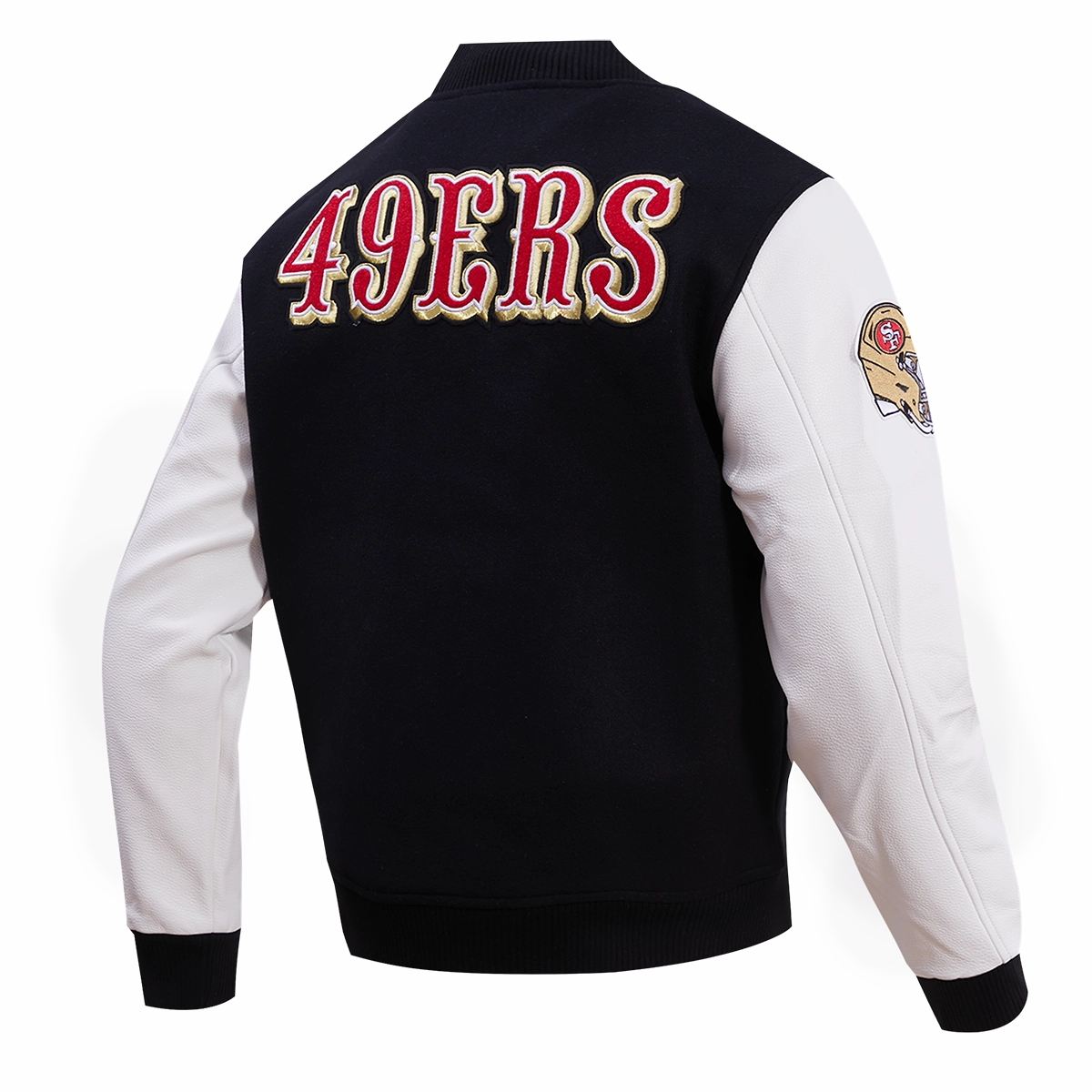 NFL SAN FRANCISCO 49ERS CLASSIC WOOL VARSITY JACKET (BLACK/WHITE)