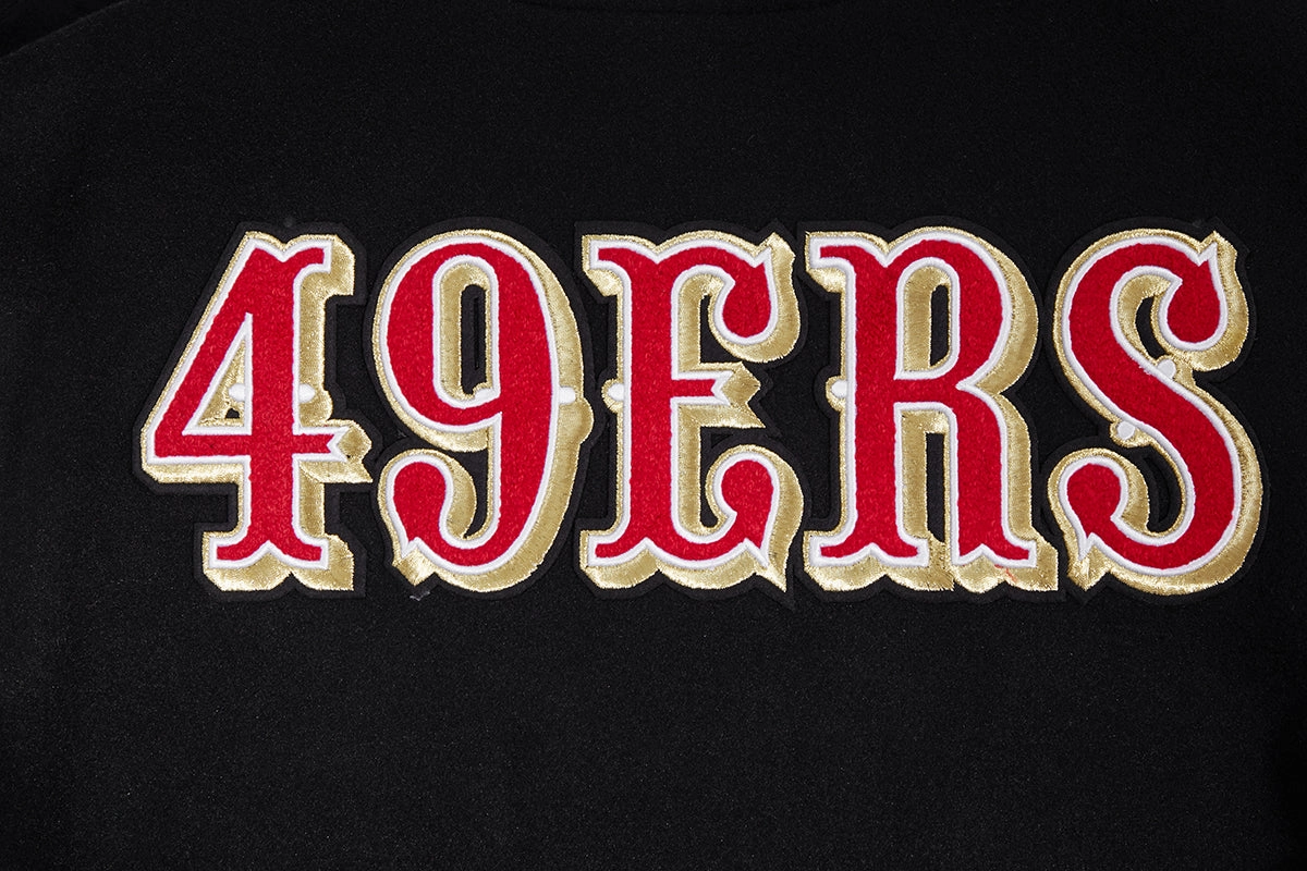 NFL SAN FRANCISCO 49ERS CLASSIC WOOL VARSITY JACKET (BLACK/WHITE)