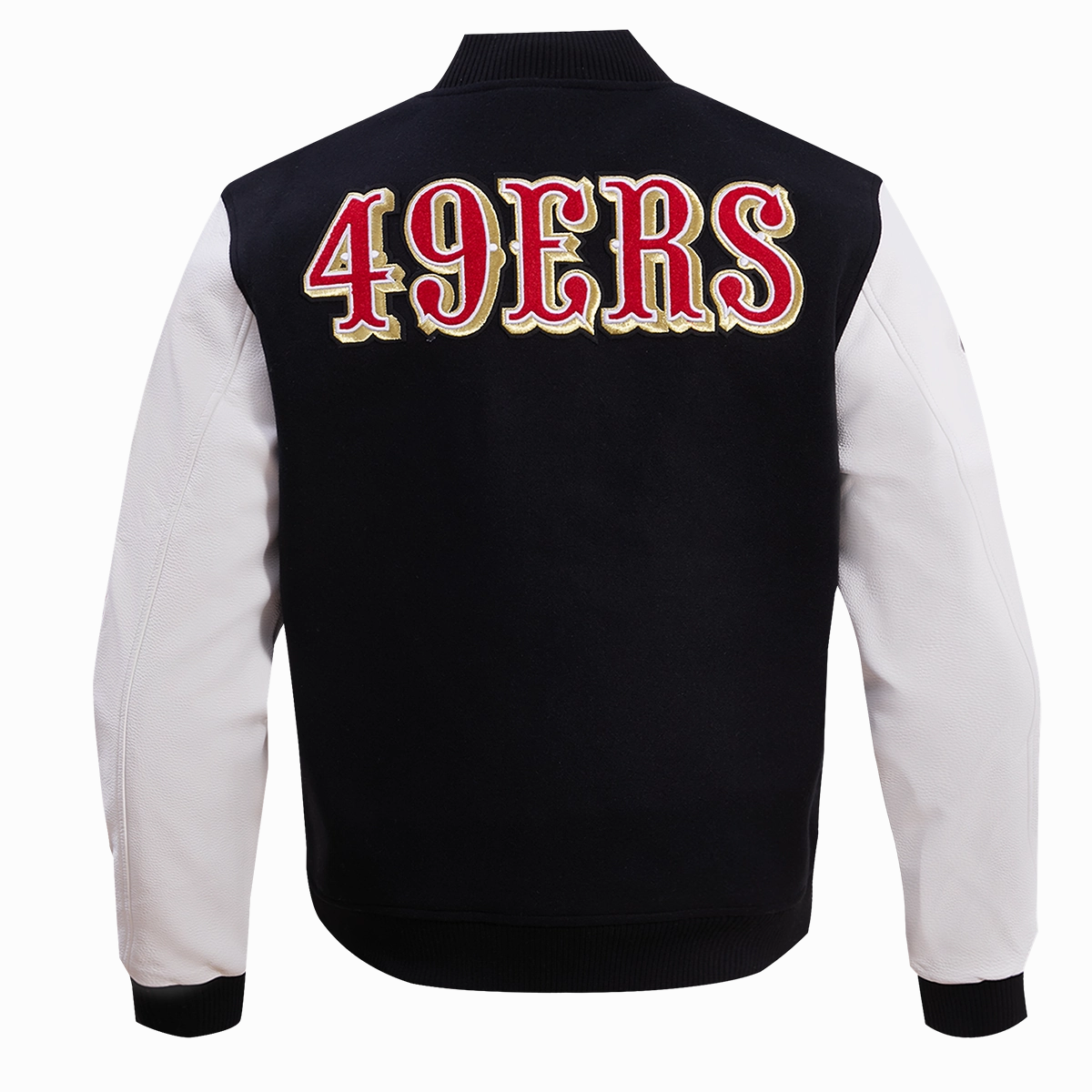 NFL SAN FRANCISCO 49ERS CLASSIC WOOL VARSITY JACKET (BLACK/WHITE)