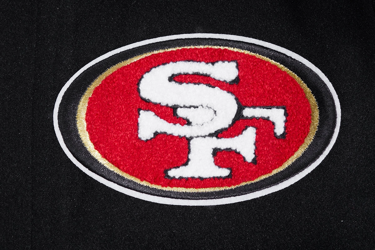 NFL SAN FRANCISCO 49ERS CLASSIC WOOL VARSITY JACKET (BLACK/WHITE)