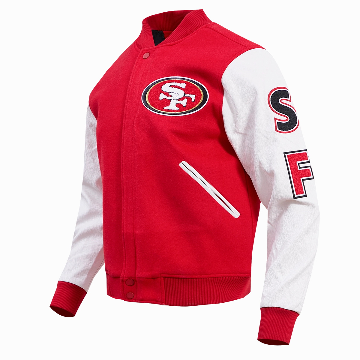 NFL SAN FRANCISCO 49ERS CLASSIC WOOL VARSITY JACKET (RED/WHITE)