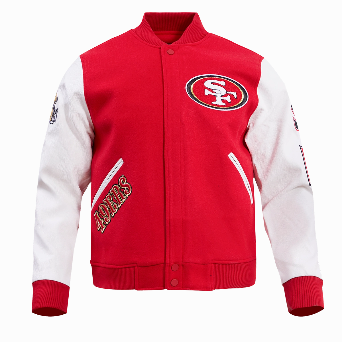 NFL SAN FRANCISCO 49ERS CLASSIC WOOL VARSITY JACKET (RED/WHITE)