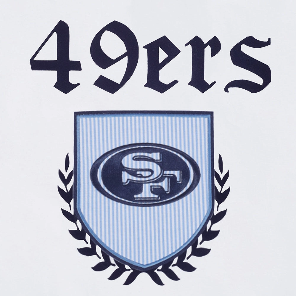 NFL SAN FRANCISCO 49ERS COUNTRY CLUB MEN'S COTTON JERSEY DROP SHOULDER TEE (WHITE)