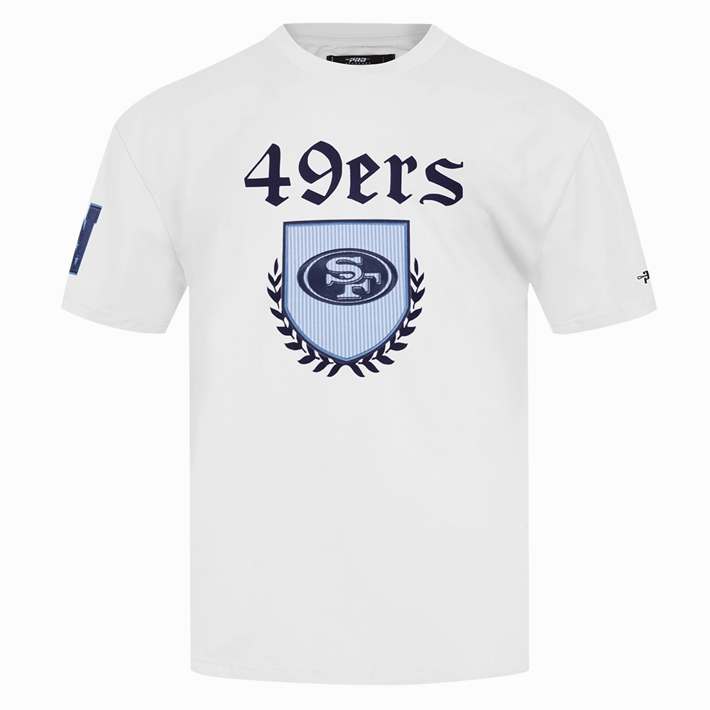 NFL SAN FRANCISCO 49ERS COUNTRY CLUB MEN'S COTTON JERSEY DROP SHOULDER TEE (WHITE)