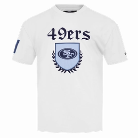 NFL SAN FRANCISCO 49ERS COUNTRY CLUB MEN'S COTTON JERSEY DROP SHOULDER TEE (WHITE)