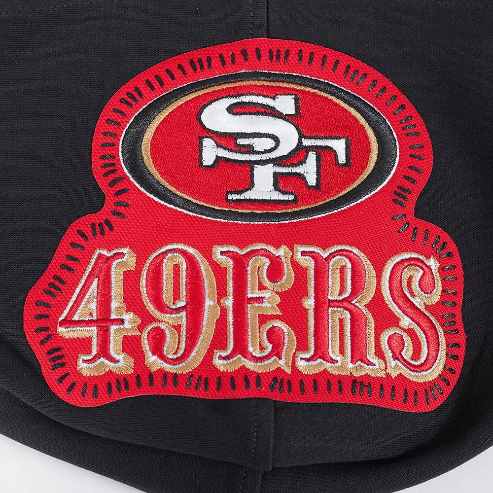 NFL SAN FRANCISCO 49ERS DIY PICK STITCH MEN'S DOUBLE KNIT PULLOVER HOODIE (BLACK)