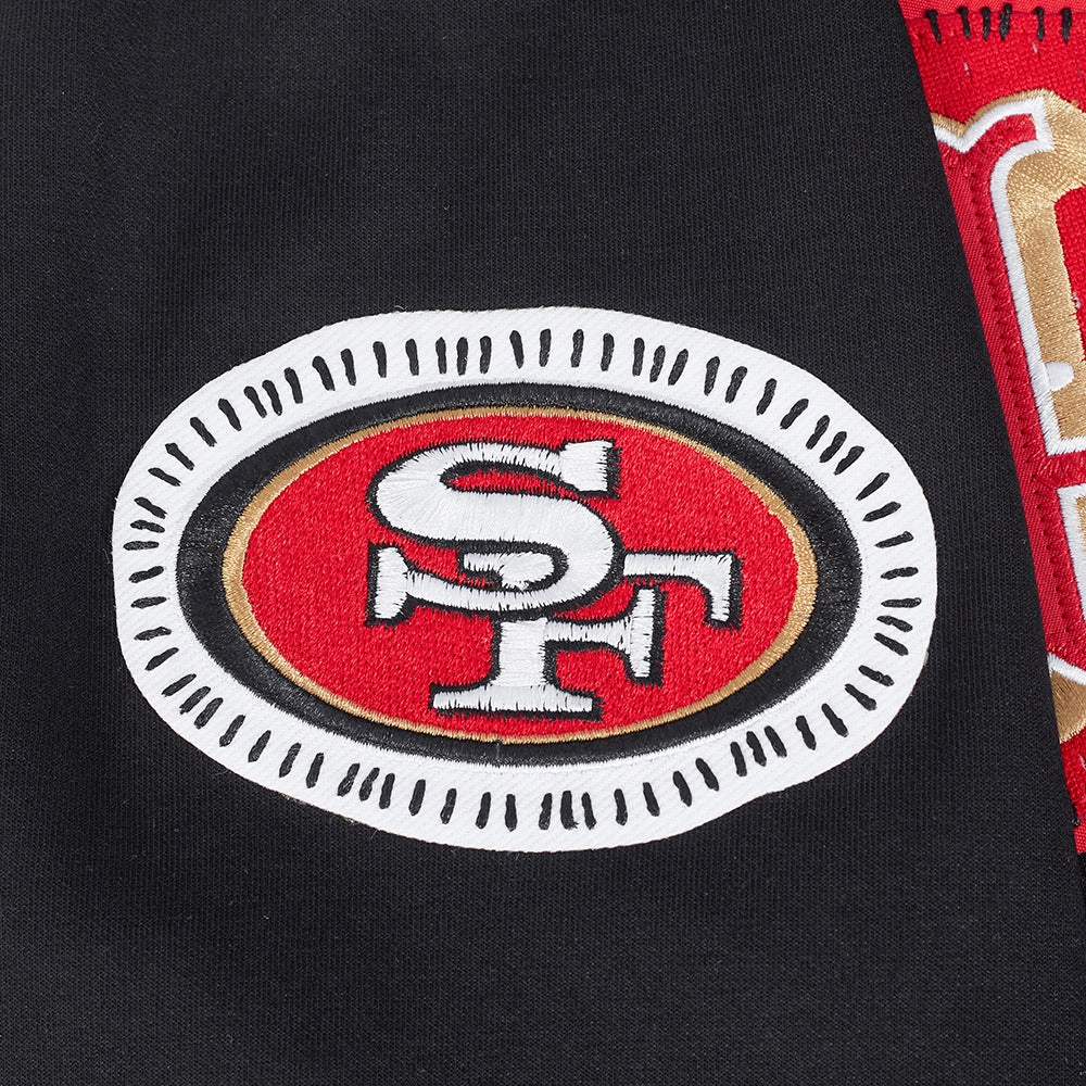 NFL SAN FRANCISCO 49ERS DIY PICK STITCH MEN'S DOUBLE KNIT PULLOVER HOODIE (BLACK)