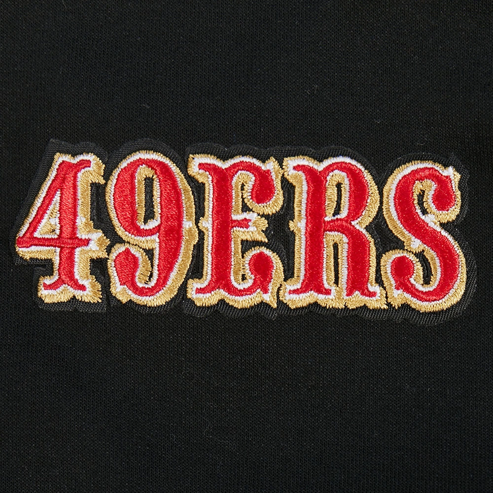 NFL SAN FRANCISCO 49ERS GAME DAY CLASSICS WOMEN'S DOUBLE KNIT CREWNECK (BLACK)