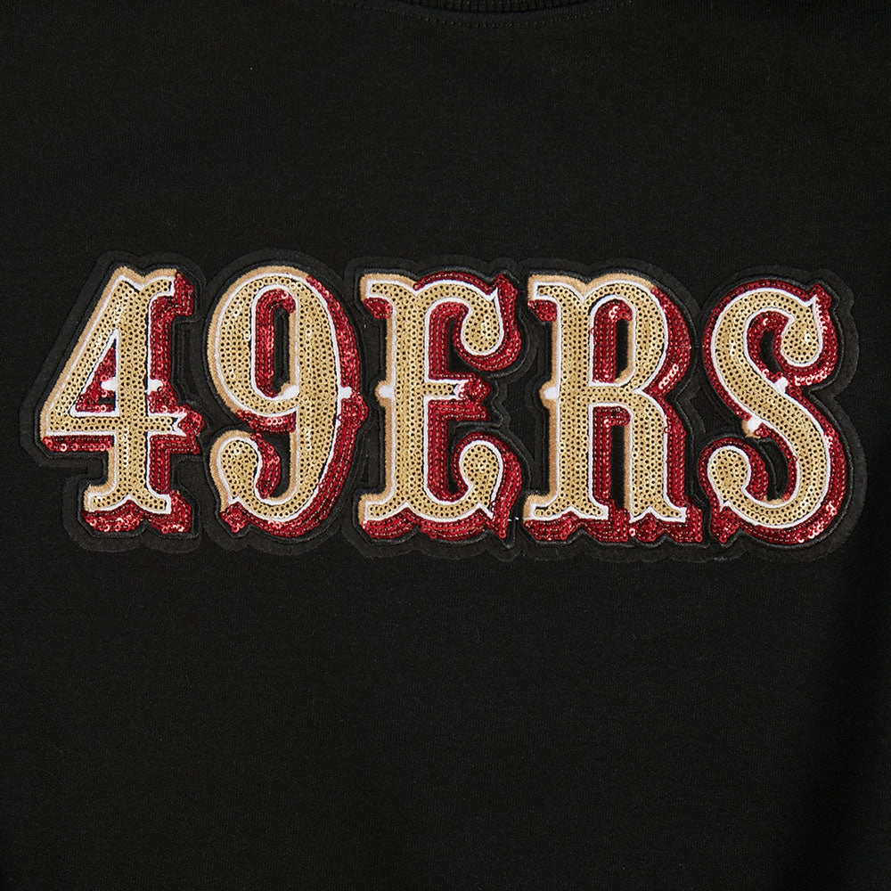 NFL SAN FRANCISCO 49ERS GAME DAY CLASSICS WOMEN'S DOUBLE KNIT CREWNECK (BLACK)