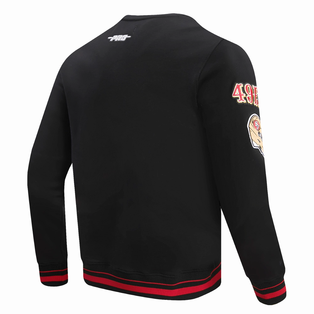 NFL SAN FRANCISCO 49ERS MASHUP MEN'S RIB CREWNECK (BLACK/RED/BLACK)
