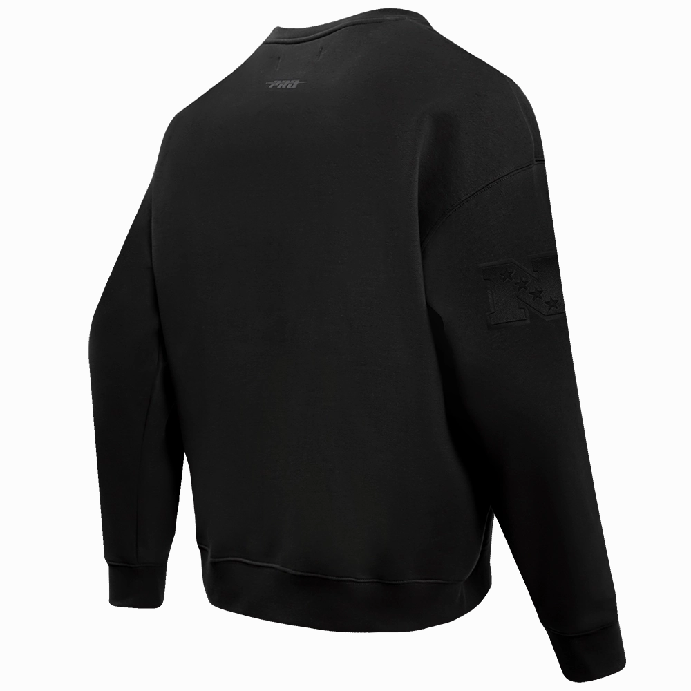 NFL SAN FRANCISCO 49ERS NEUTRAL DROP  SHOULDER FLEECE CREWNECK (BLACK)
