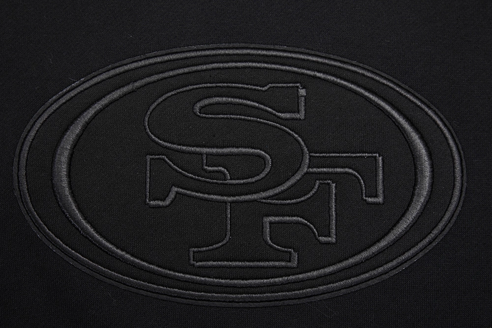 NFL SAN FRANCISCO 49ERS NEUTRAL DROP  SHOULDER FLEECE CREWNECK (BLACK)