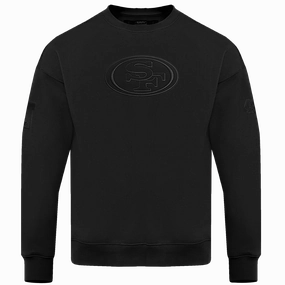 NFL SAN FRANCISCO 49ERS NEUTRAL DROP  SHOULDER FLEECE CREWNECK (BLACK)