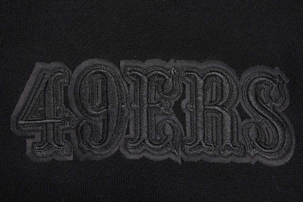 NFL SAN FRANCISCO 49ERS NEUTRAL DROP  SHOULDER FLEECE CREWNECK (BLACK)