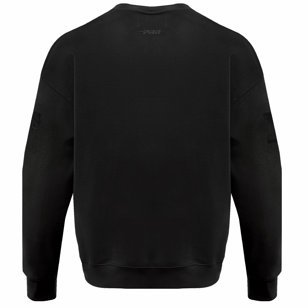 NFL SAN FRANCISCO 49ERS NEUTRAL DROP  SHOULDER FLEECE CREWNECK (BLACK)
