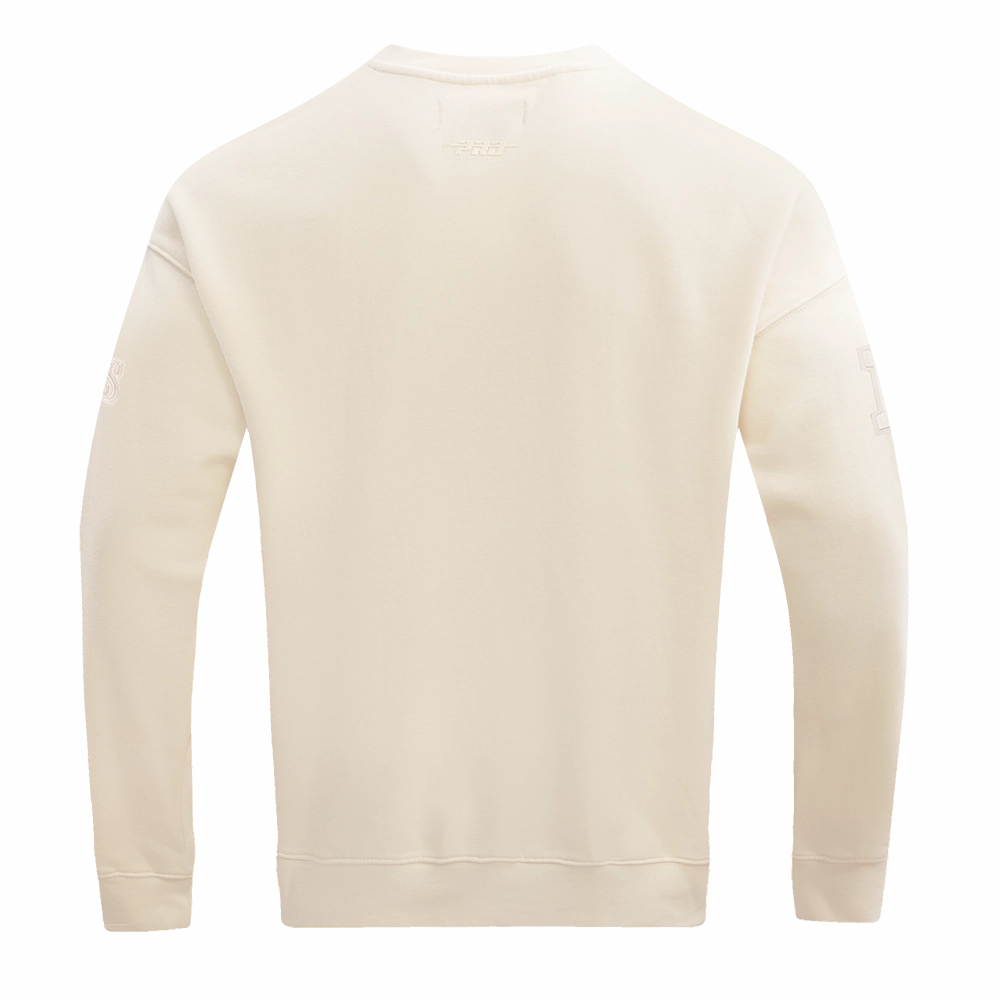 NFL SAN FRANCISCO 49ERS NEUTRAL DROP  SHOULDER FLEECE CREWNECK (EGGSHELL)