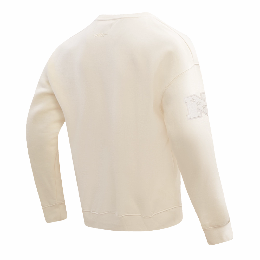 NFL SAN FRANCISCO 49ERS NEUTRAL DROP  SHOULDER FLEECE CREWNECK (EGGSHELL)