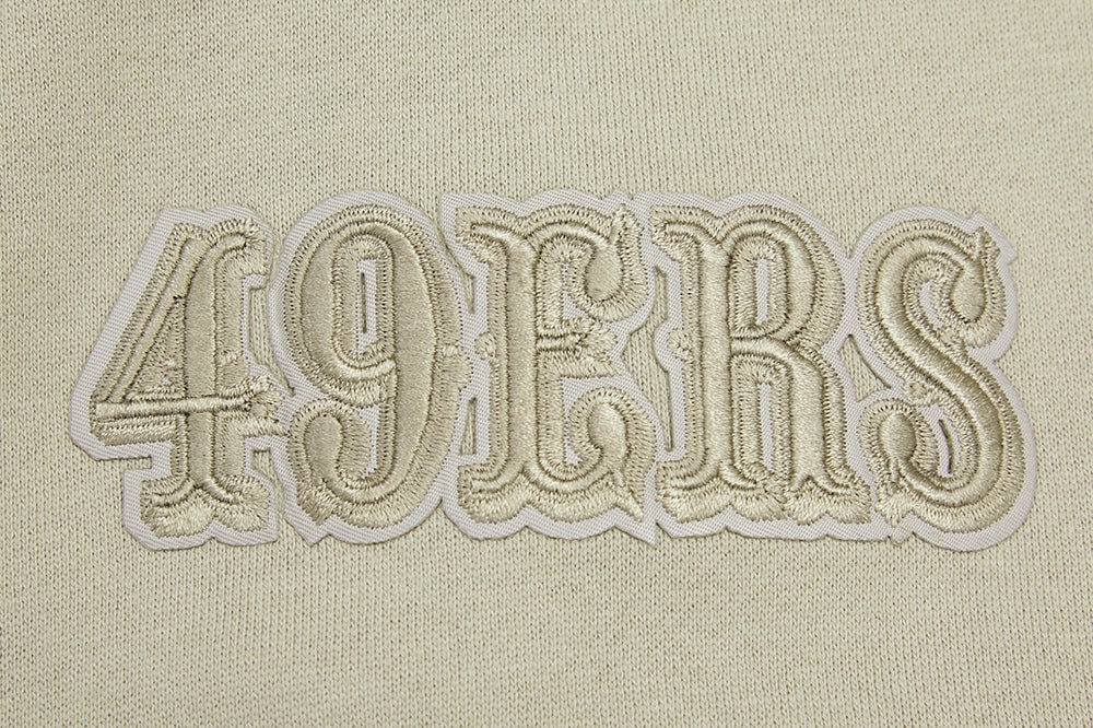 NFL SAN FRANCISCO 49ERS NEUTRAL DROP  SHOULDER FLEECE CREWNECK (TAUPE)