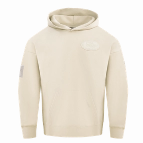 NFL SAN FRANCISCO 49ERS NEUTRAL DROP SHOULDER FLEECE PULLOVER HOODIE (EGGSHELL)