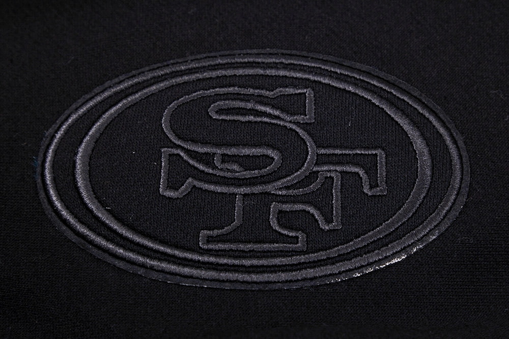 NFL SAN FRANCISCO 49ERS NEUTRAL DROP SHOULDER MEN'S PULLOVER HOODIE (BLACK)