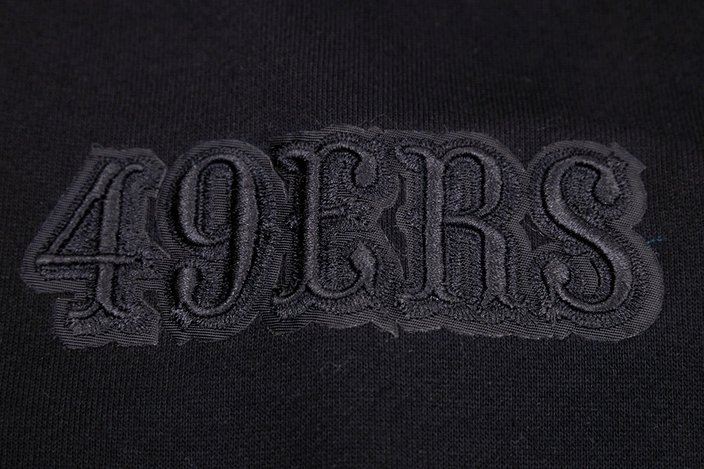 NFL SAN FRANCISCO 49ERS NEUTRAL DROP SHOULDER MEN'S PULLOVER HOODIE (BLACK)