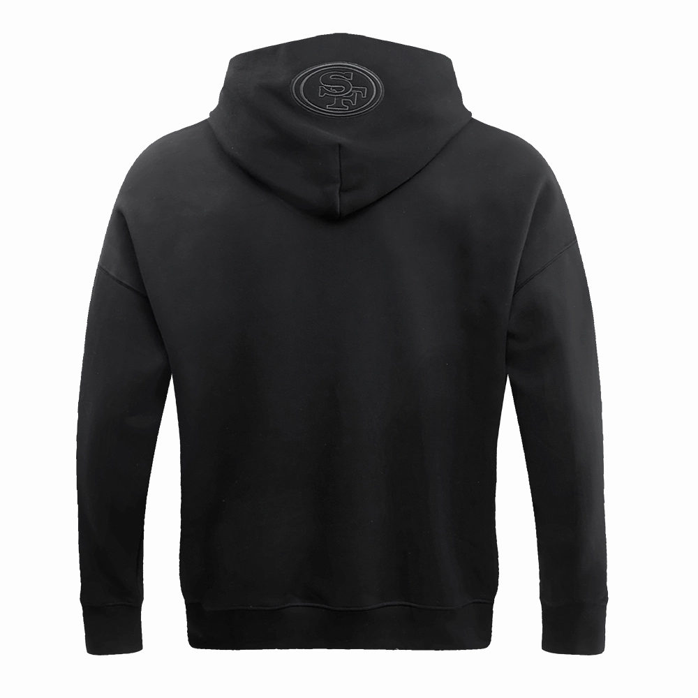 NFL SAN FRANCISCO 49ERS NEUTRAL DROP SHOULDER MEN'S PULLOVER HOODIE (BLACK)