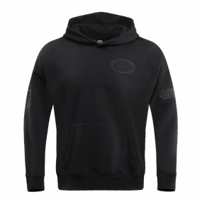 NFL SAN FRANCISCO 49ERS NEUTRAL DROP SHOULDER MEN'S PULLOVER HOODIE (BLACK)