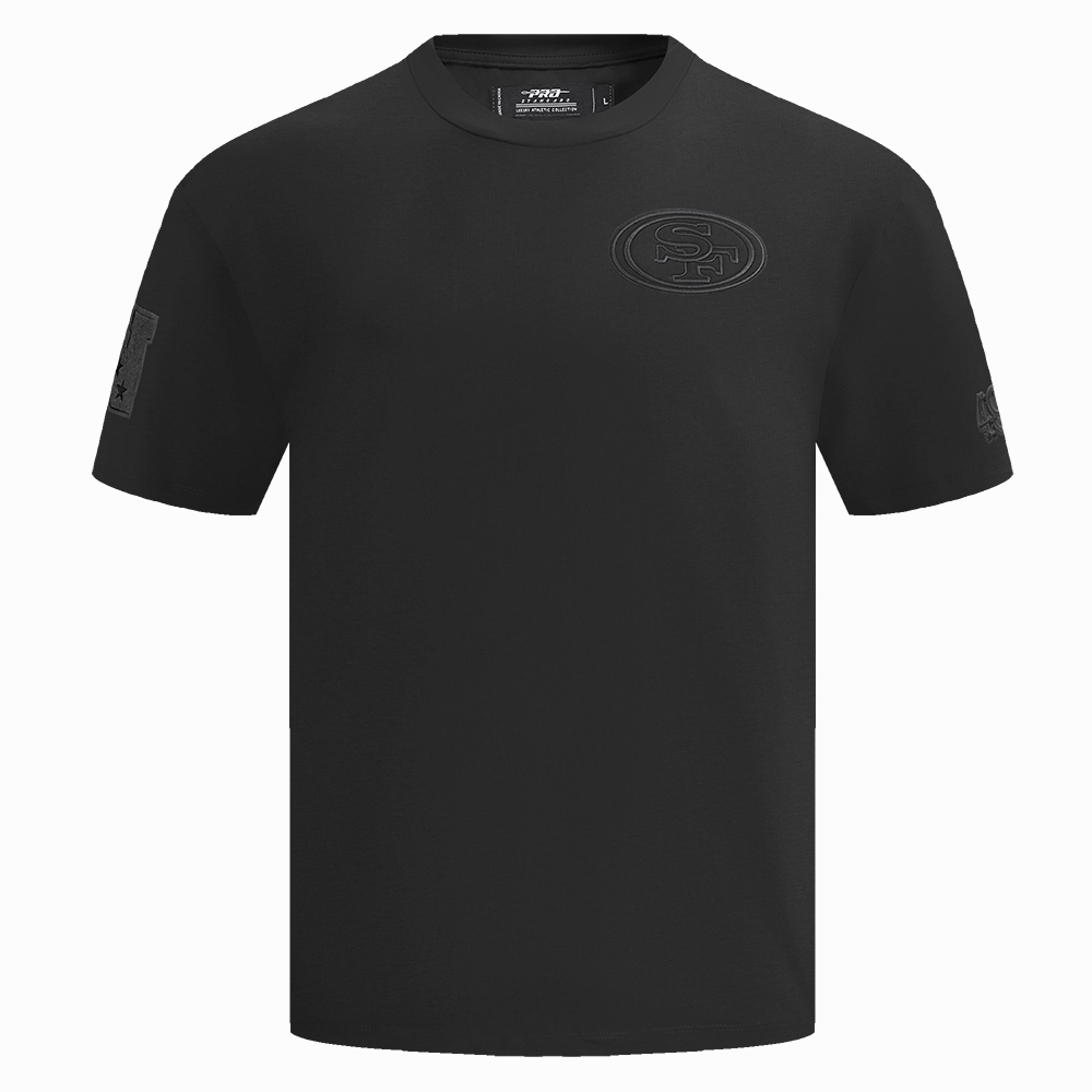 NFL SAN FRANCISCO 49ERS NEUTRAL MEN'S COTTON JERSEY DROP SHOULDER TEE (BLACK)