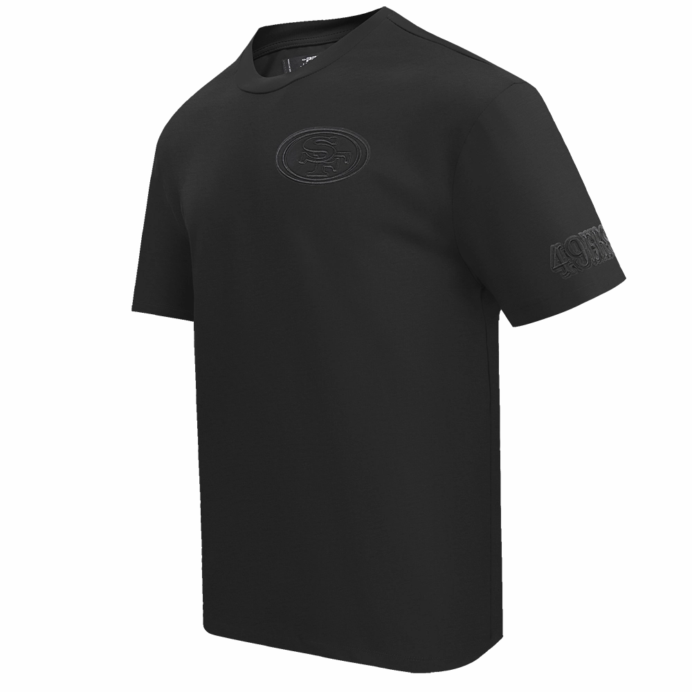 NFL SAN FRANCISCO 49ERS NEUTRAL MEN'S COTTON JERSEY DROP SHOULDER TEE (BLACK)